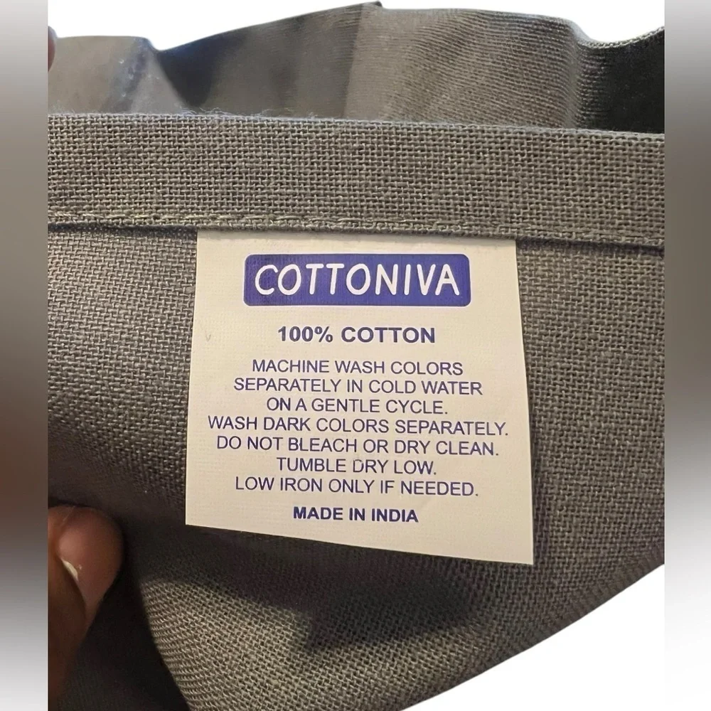 Cottoniva (2) sets of (6) napkins - Gray & Navy Blue - NWOT